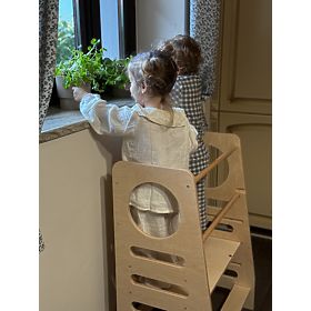 Sourozenecká učící věž DOUBLE M - přírodní, baby wood