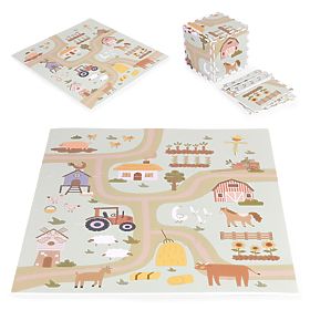 Velká pěnová podložka EVA pro děti farma 90,5x90,5 cm 21 dílů ECOTOYS