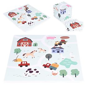 Velká pěnová podložka EVA pro děti Farma 90,5x90,5 cm 21 ks ECOTOYS, EcoToys