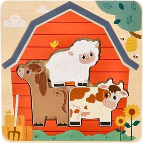 Vícevrstvé puzzle zvířátka na farmě