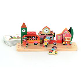 Vilac Dřevěná logická hra Postav to správně! Město, Vilac