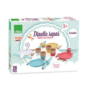 Vilac Dřevěný jídelní set 28 dílů, Vilac
