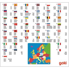 Vzdělávací skládačka Mapa Evropy - dřevěné puzzle, Goki