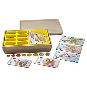Wissner Pokladna s eurovými bankovkami a mincemi
