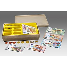 Wissner Pokladna s eurovými bankovkami a mincemi