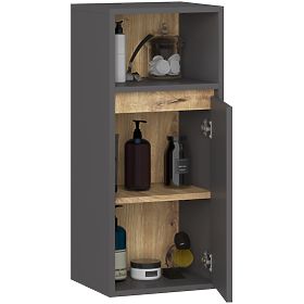ZÁVĚSNÁ KOUPELNOVÁ SKŘÍŇKA VAMI W35 1D 1W GRAFIT ŠEDÁ / DUB ARTISAN